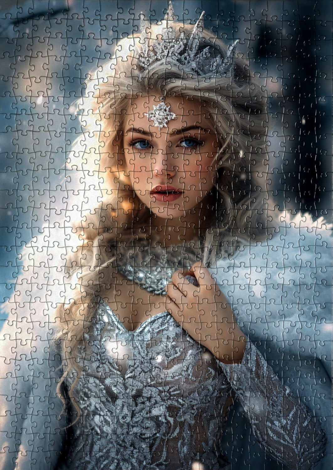 Winter princess in a snowy fairytale world