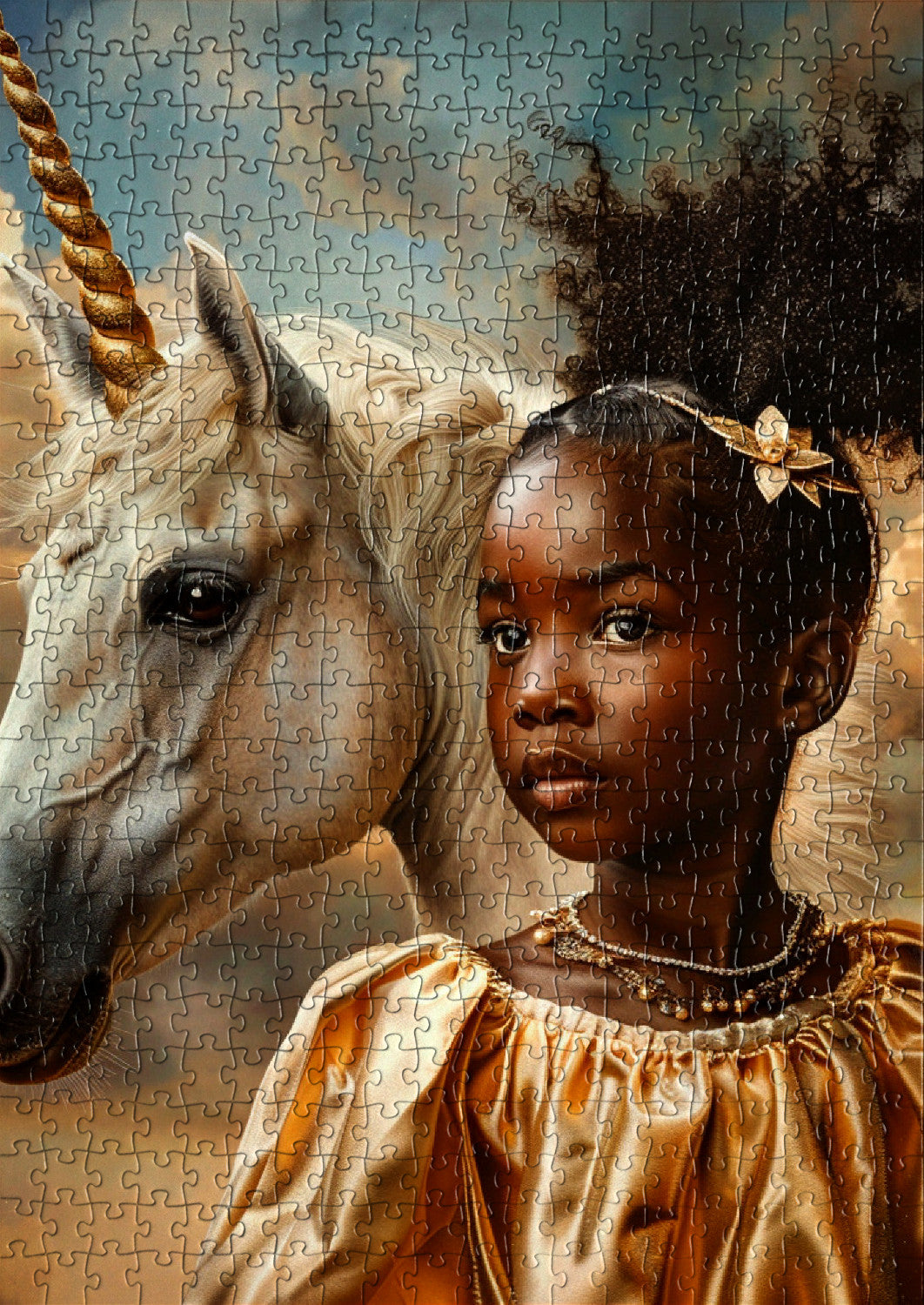 Little girl with a unicorn