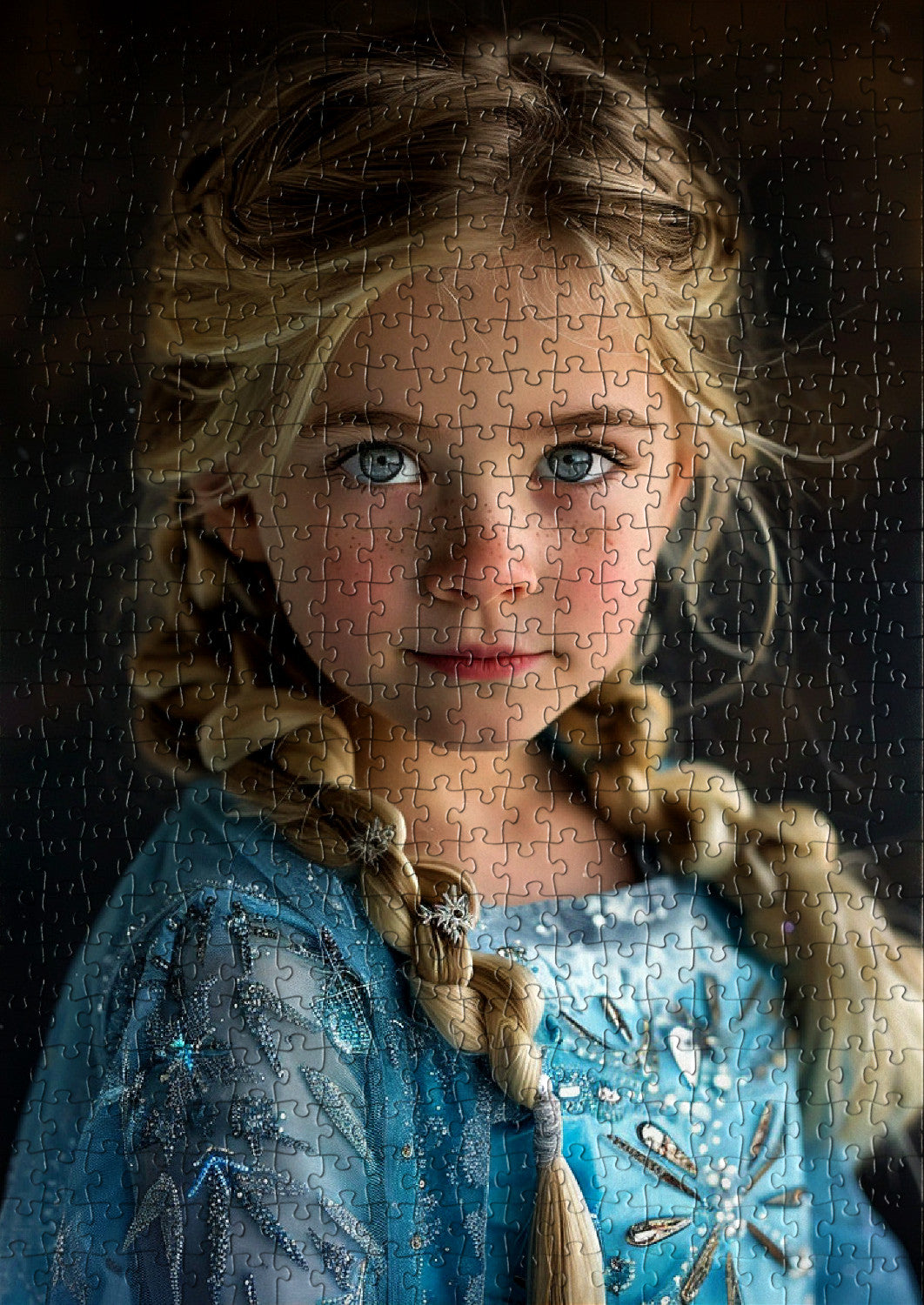 Blonde princess with elegant braids
