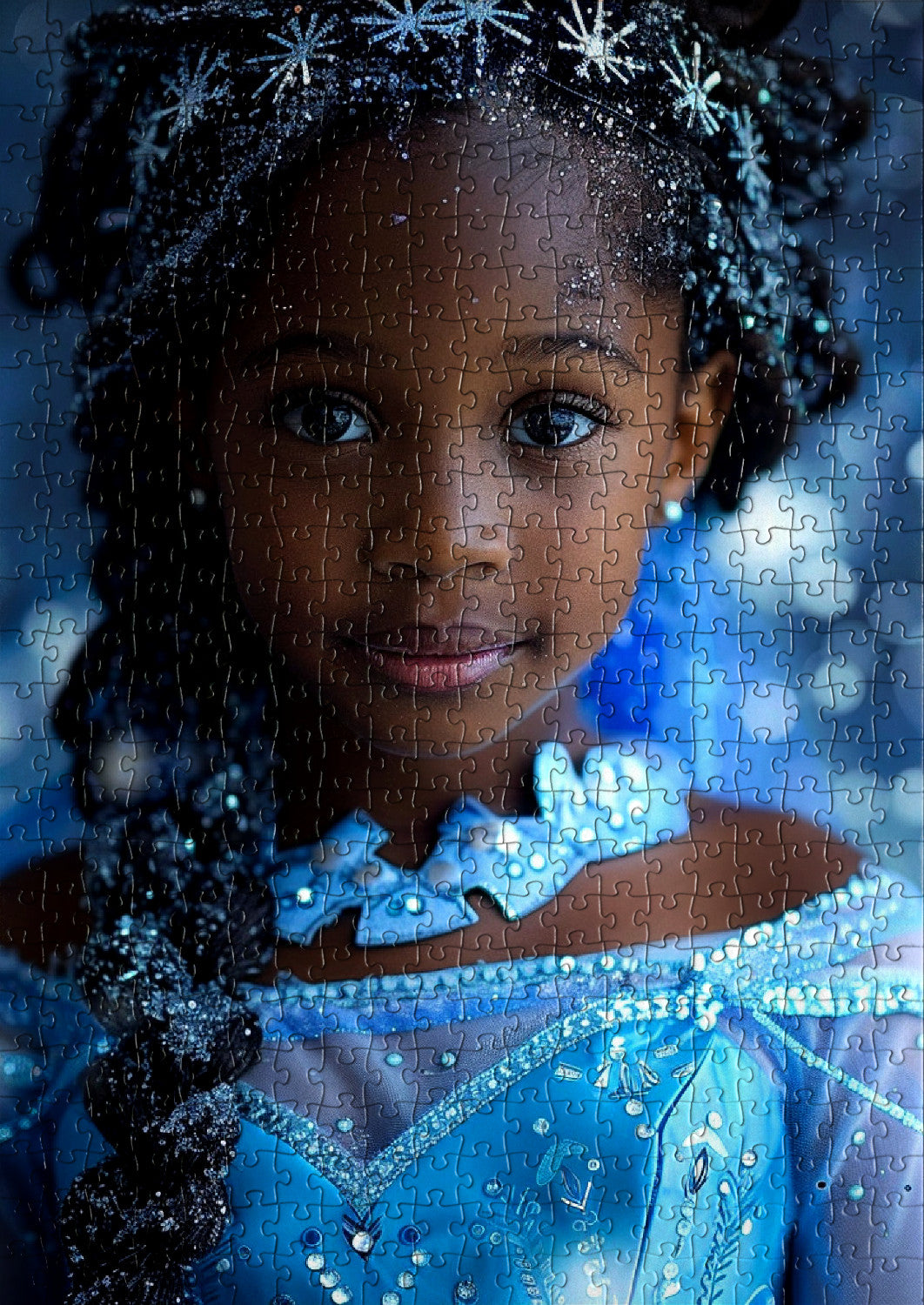 Little girl princess dress in winter