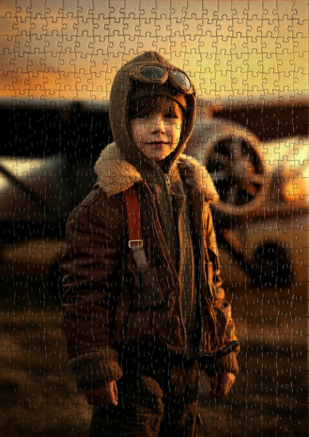 Young aviator ready for takeoff