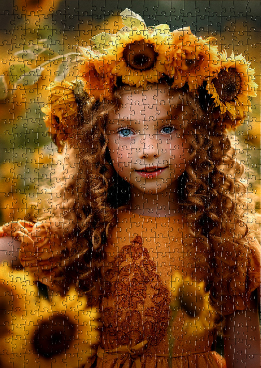 Girl dressed as a sunflower full of joy