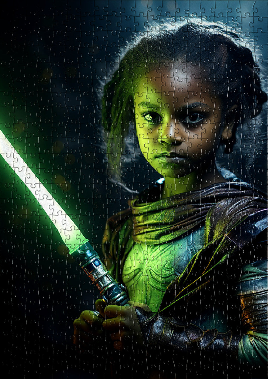 Girl with a saber with a cosmic touch