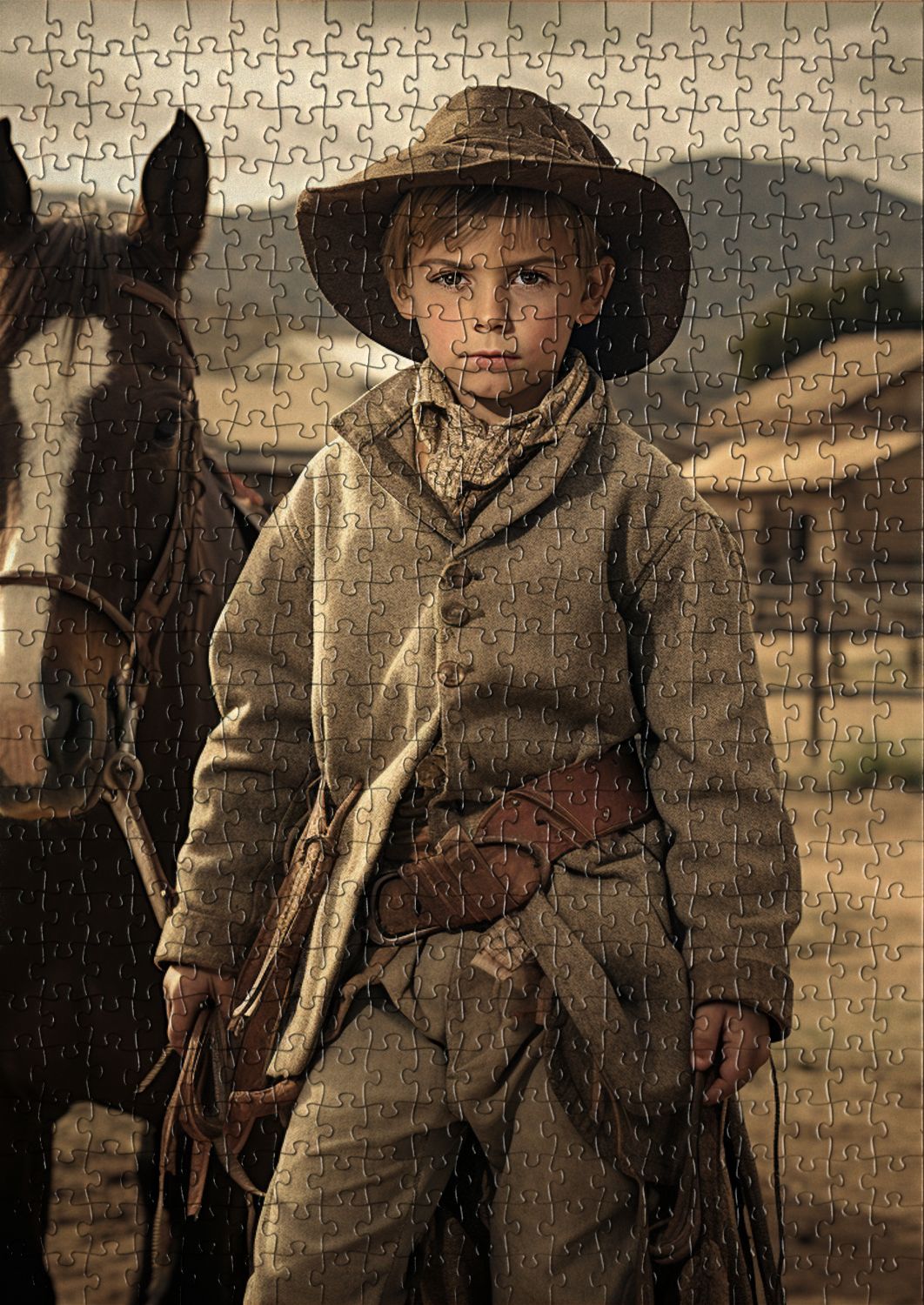 Litlle cowboy and his horse