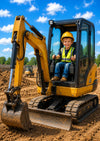 Construction Excavator Kid Puzzle, custom photo puzzle design from SwappyPrint