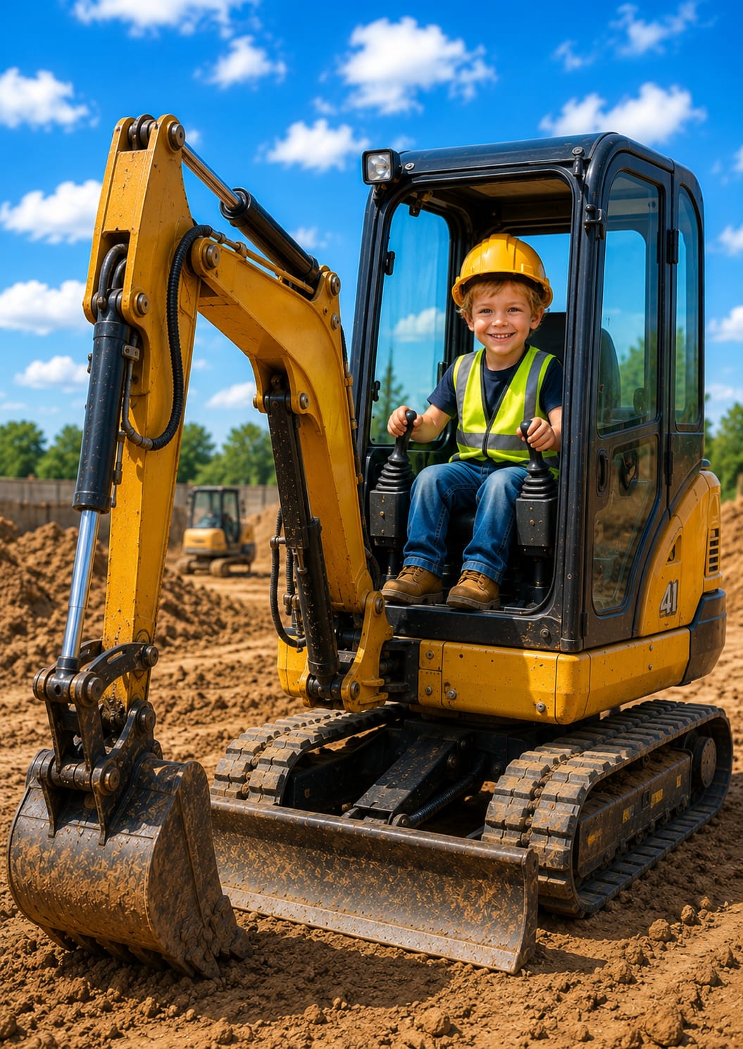 Construction Excavator Kid Puzzle, custom photo puzzle design from SwappyPrint